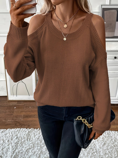 Women’s Elegant Crew Neck Pullover – Soft Knit Fall/Winter Sweater