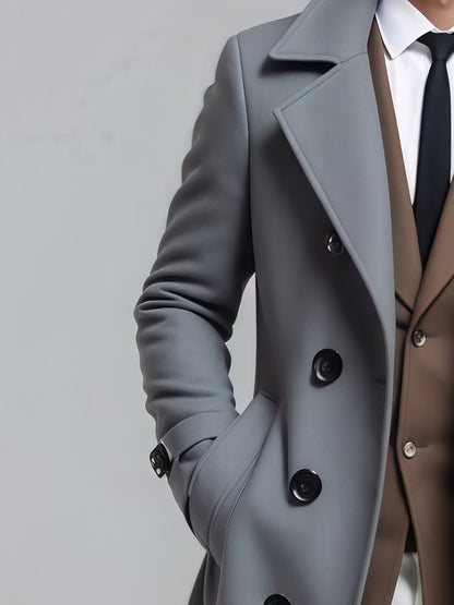 Veste mi-longue 3-en-1 pour homme – Manteau croisé