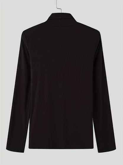 Col roulé homme coupe ajustée – Maillot en maille à boutons