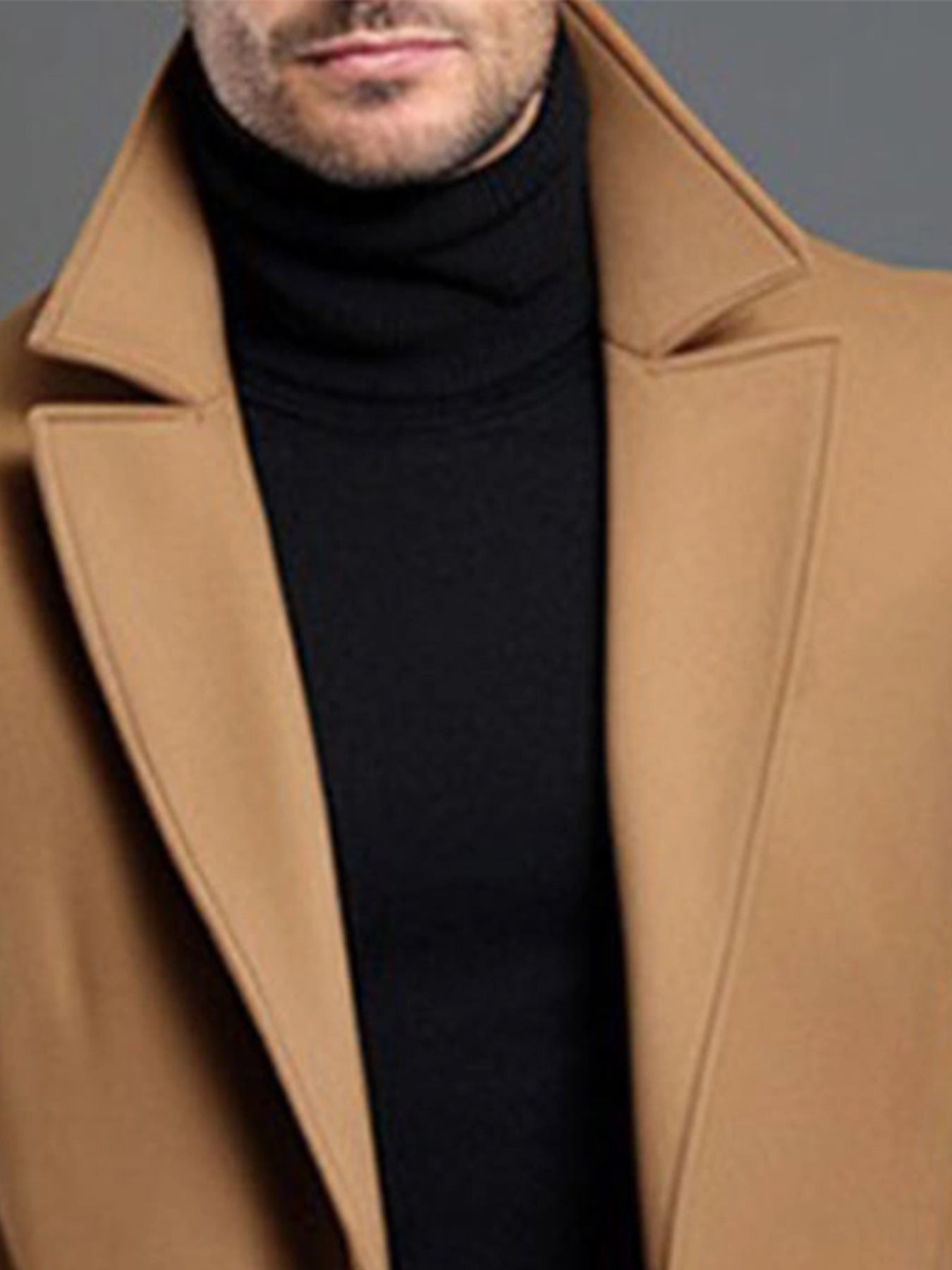 Manteau Classique à Revers pour Homme – Veste d'Hiver à Simple Boutonnage