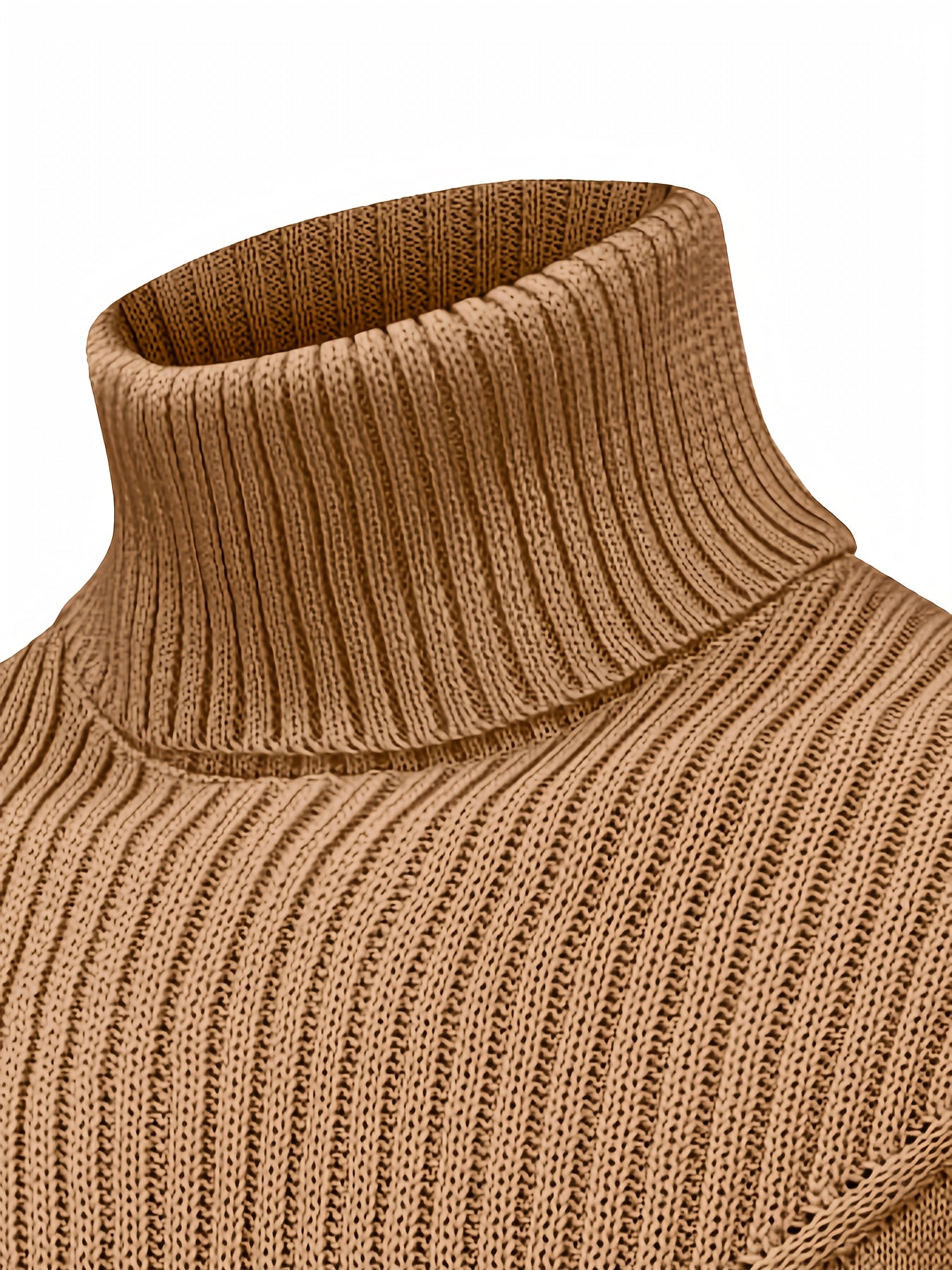 Suéter de cuello alto trenzado vintage para hombre – Jersey de punto clásico