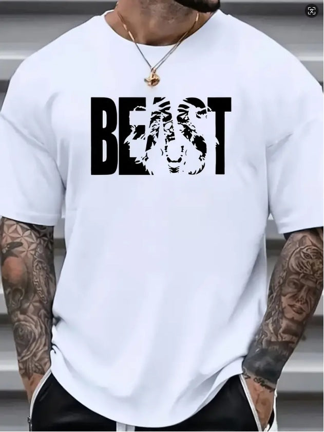 T-shirt rétro en coton pour homme – Tee-shirt décontracté à manches courtes