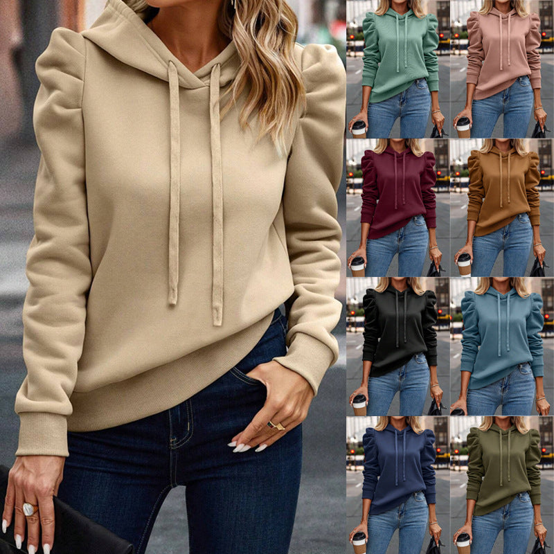 Suéter de manga larga de color liso para mujer – Top casual tipo jersey