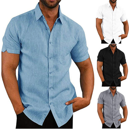 Chemise décontractée boutonnée pour homme – Haut ample à épaules tombantes