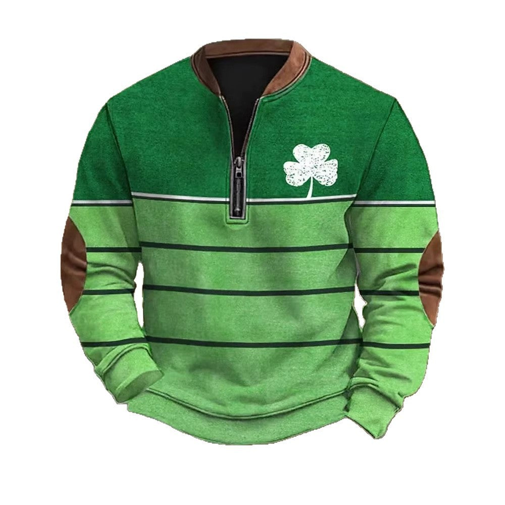Men’s 3D Digital Print Zip-Up Sweatshirt – Spring & Autumn Style