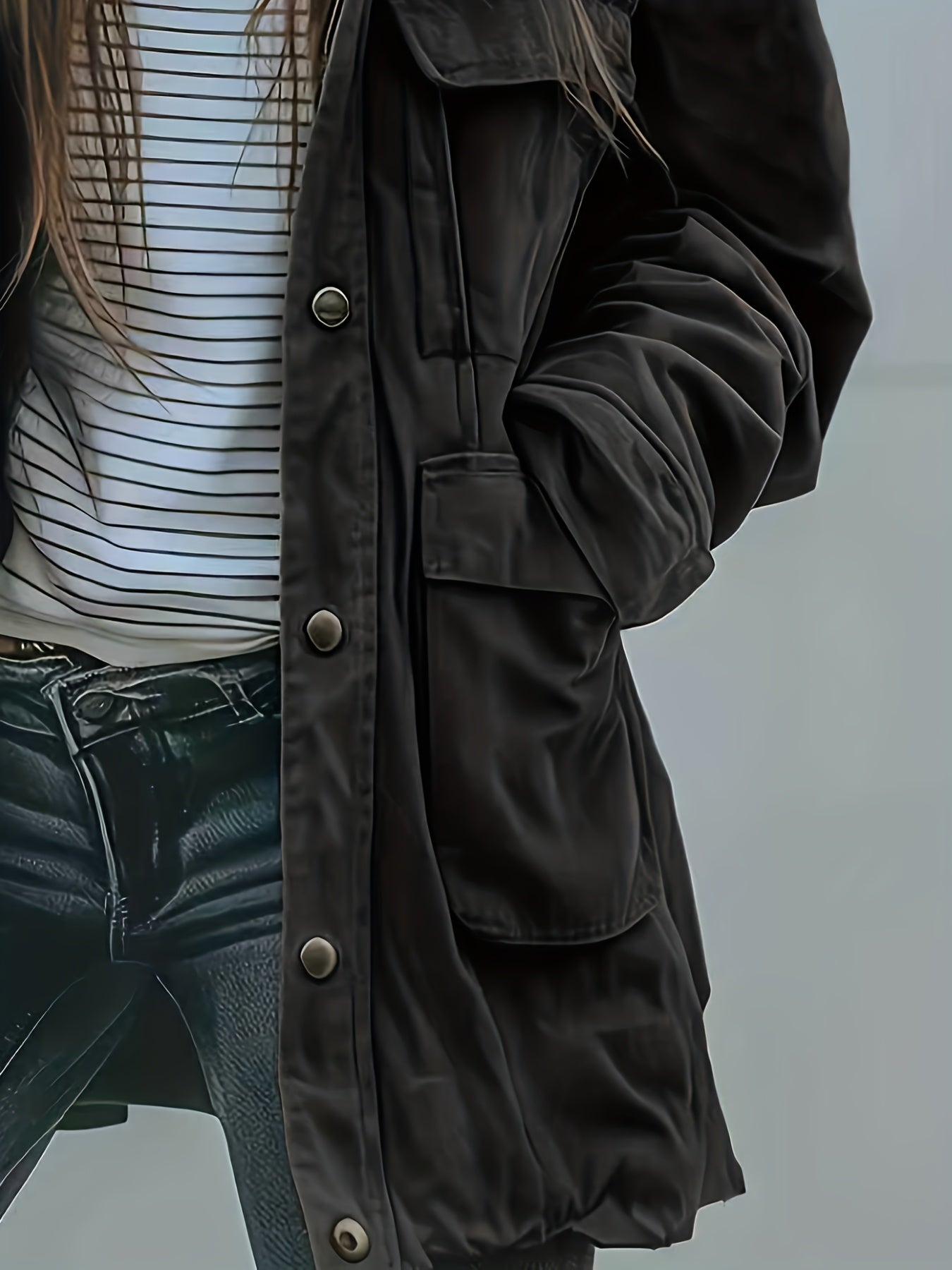 Women’s Olive Heavy-Duty Hooded Jacket – Thick All-Season Workwear Coat