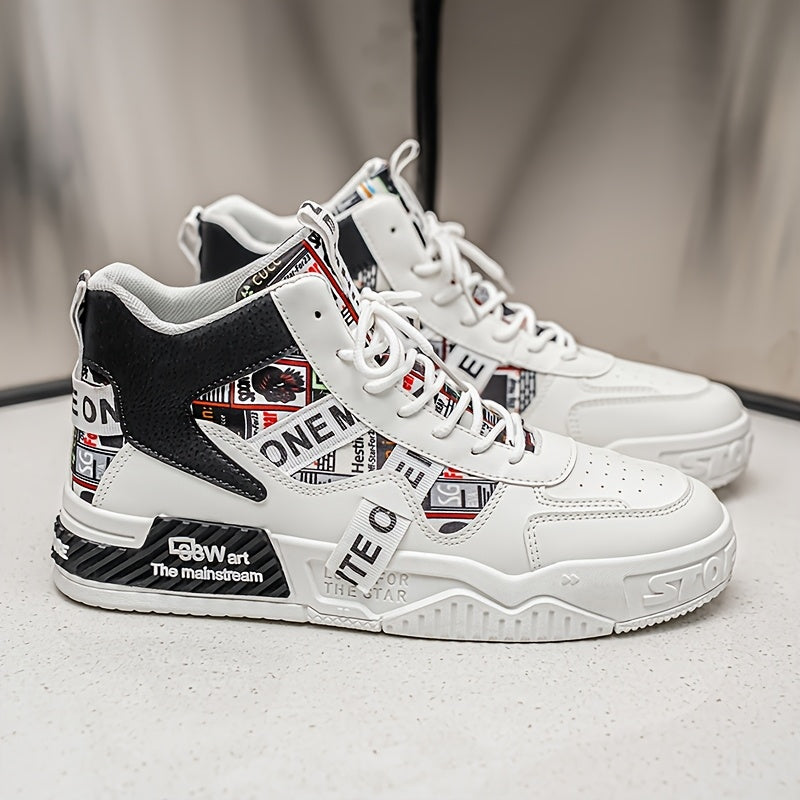Men’s High-Top Skateboard Shoes – Trendy Casual Street Sneakers