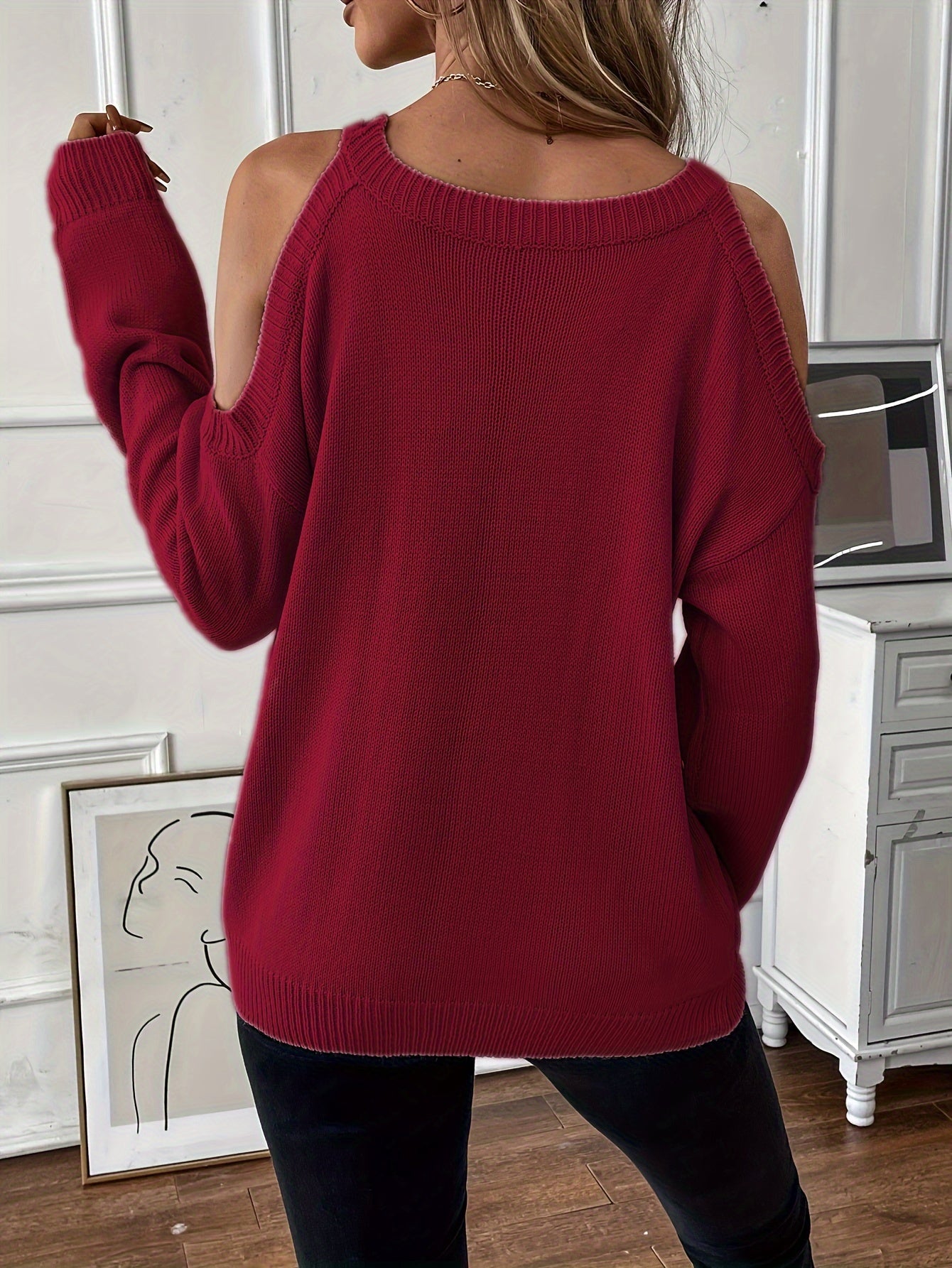 Women’s Elegant Crew Neck Pullover – Soft Knit Fall/Winter Sweater
