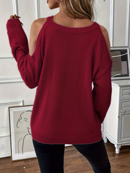 Women’s Elegant Crew Neck Pullover – Soft Knit Fall/Winter Sweater