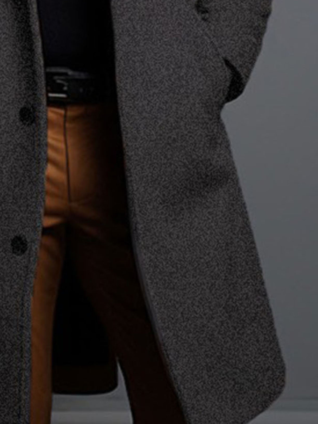 Manteau Classique à Revers pour Homme – Veste d'Hiver à Simple Boutonnage