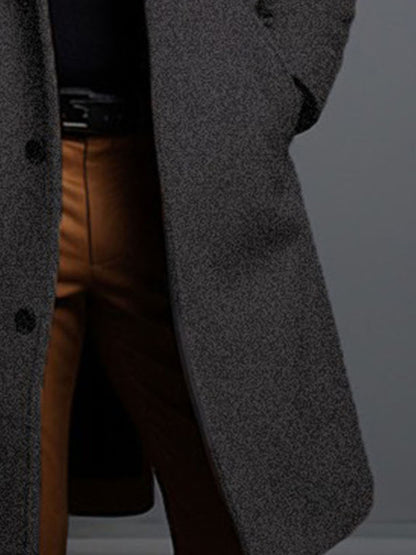 Manteau Classique à Revers pour Homme – Veste d'Hiver à Simple Boutonnage