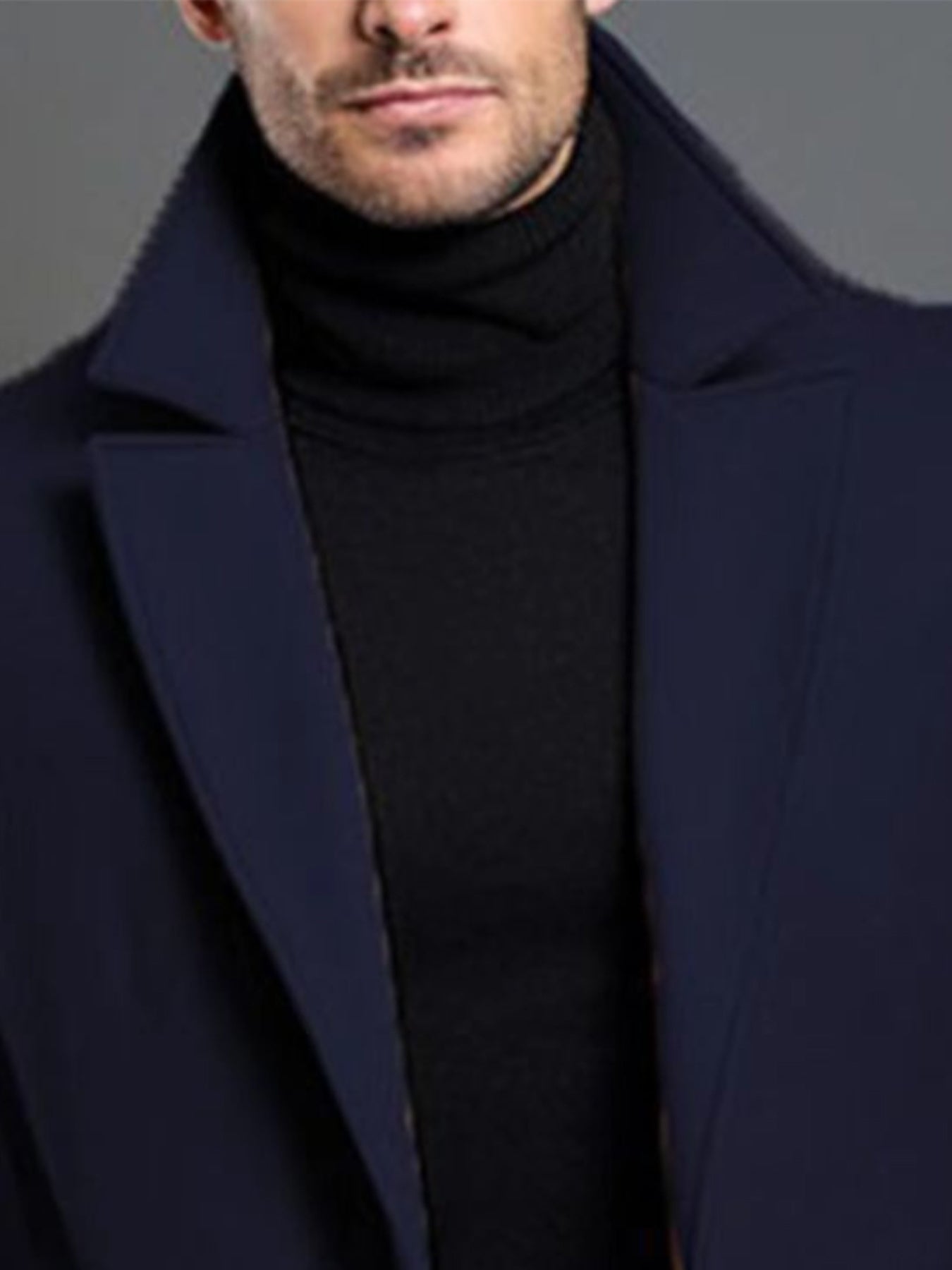 Manteau Classique à Revers pour Homme – Veste d'Hiver à Simple Boutonnage