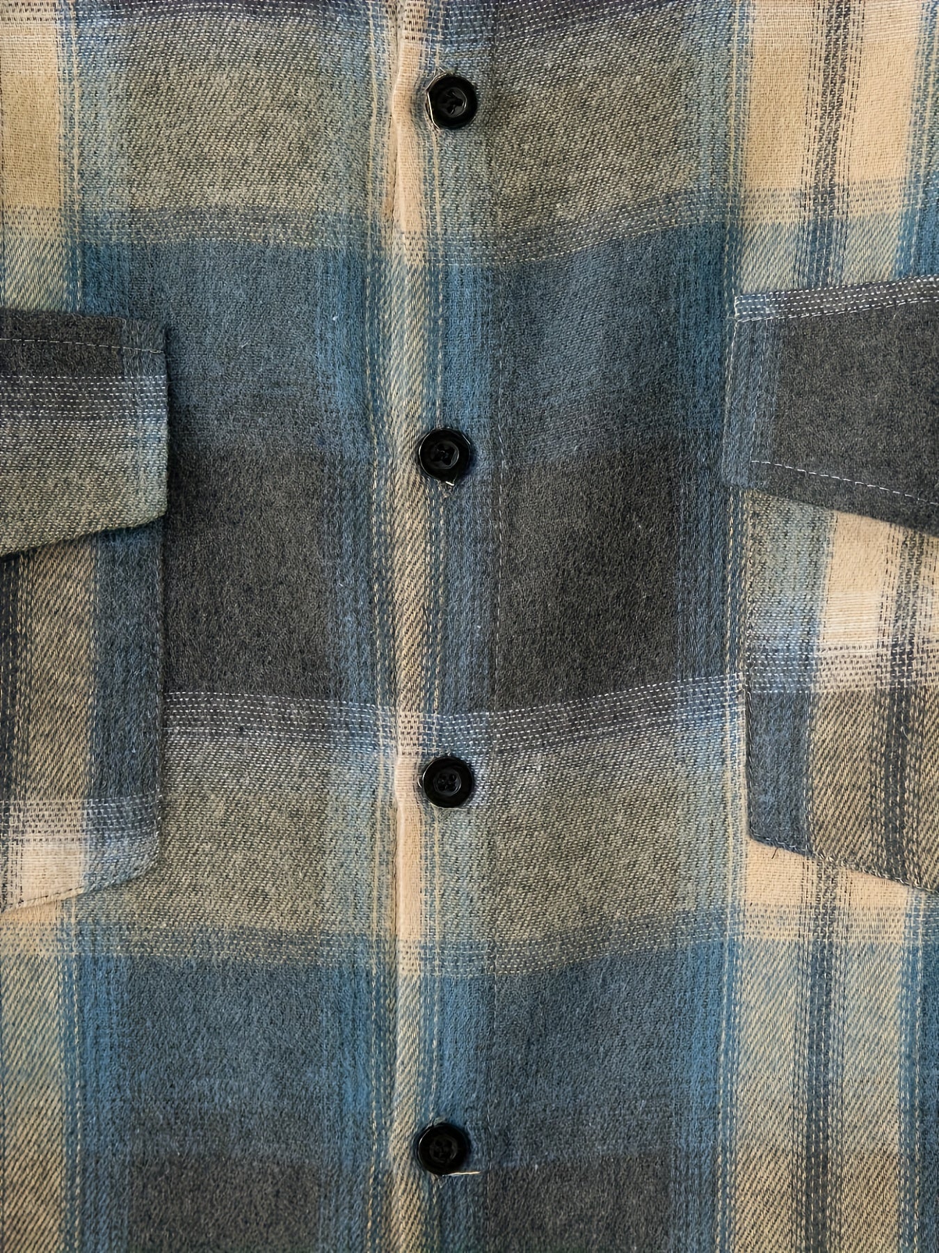 Chemise à carreaux verte et bleue pour homme – Chemise décontractée boutonnée à carreaux