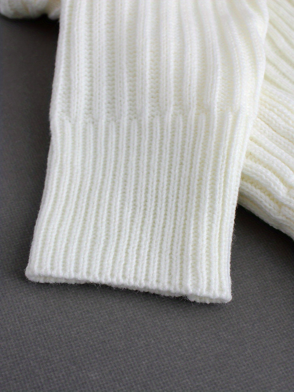 Off-Shoulder Ribbed Sweater – Cropped Long Sleeve Knit Top for Women