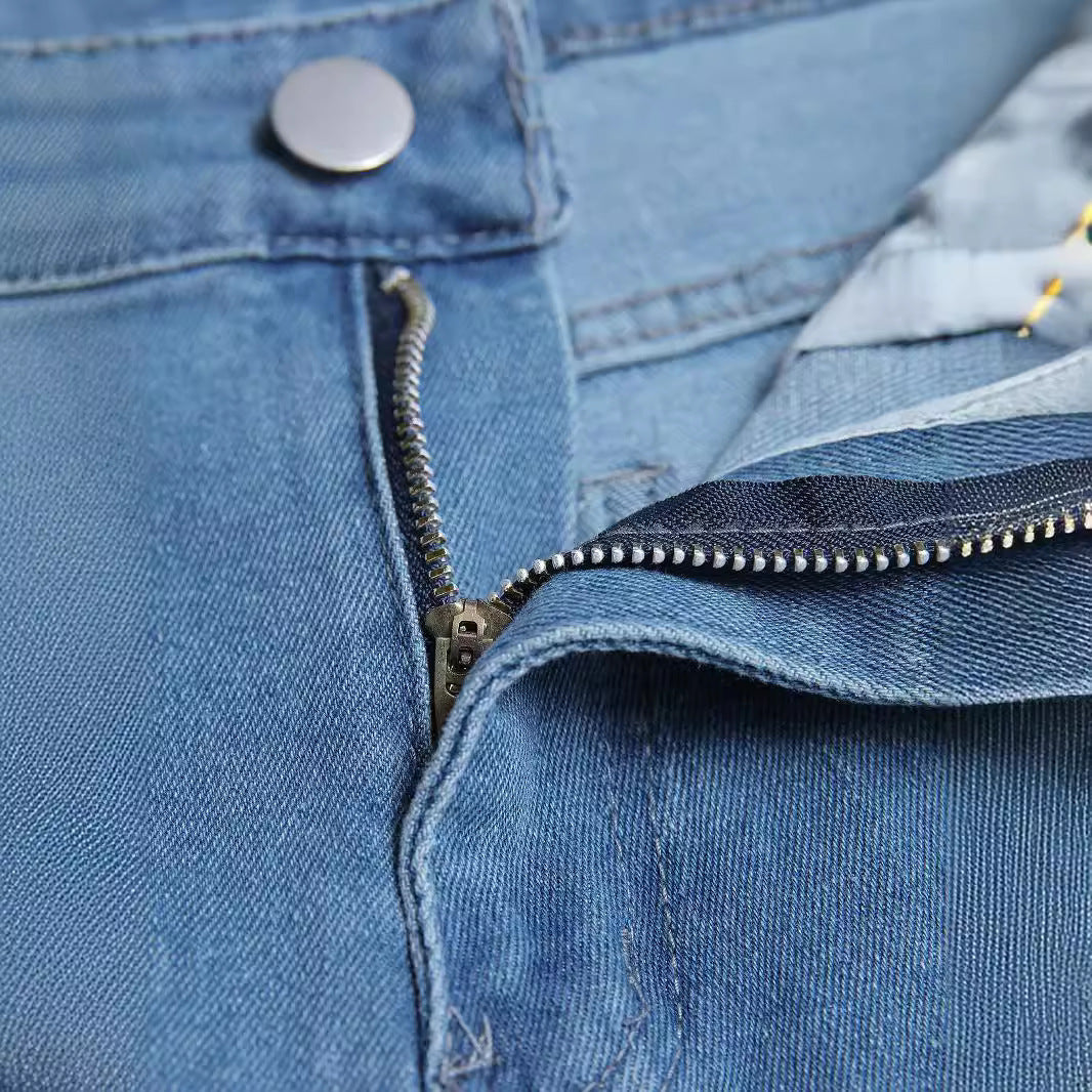 Jeans skinny en denim pour homme – Jeans slim stretch décontractés bleus