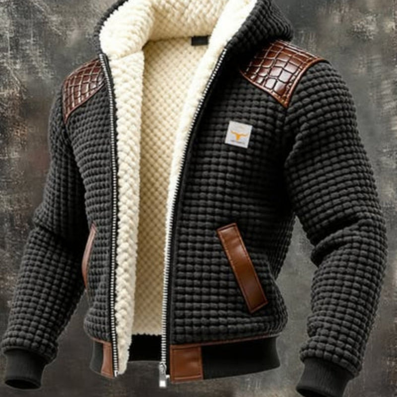Chaqueta con capucha y forro polar unisex – Estampado digital corte holgado