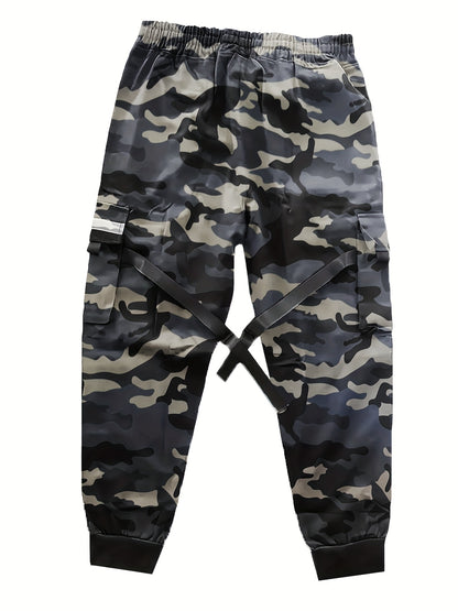 Men’s Camouflage Cargo Pants – Multi-Pocket Loose Street Trousers