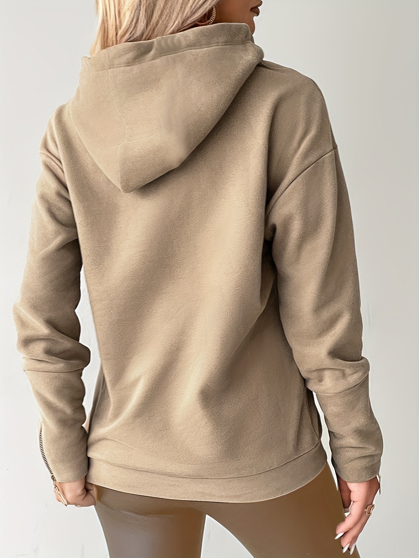 Women’s Fuzzy Pom-Pom Hoodie – Cozy Zip-Up Fall/Winter Pullover