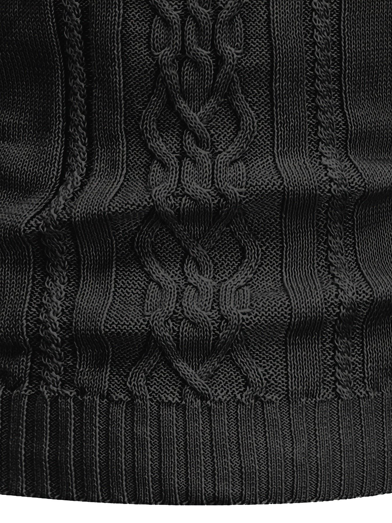 Suéter de cuello alto trenzado vintage para hombre – Jersey de punto clásico