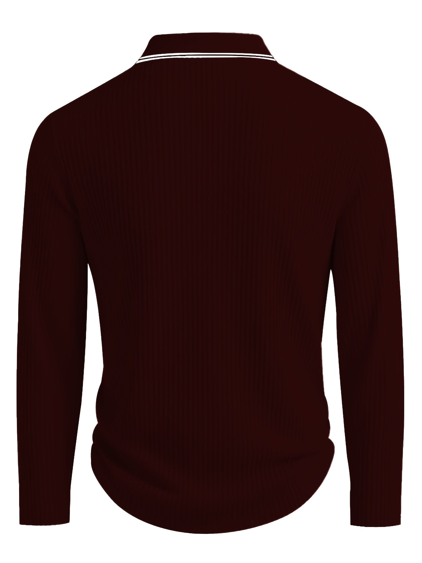 Men’s Stripe Polo Shirt – Relaxed Fit Long Sleeve Casual Top