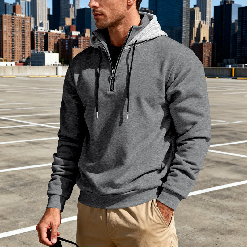 Sudadera con capucha de cuello alto para hombre – Sudadera informal de lujo para viajeros