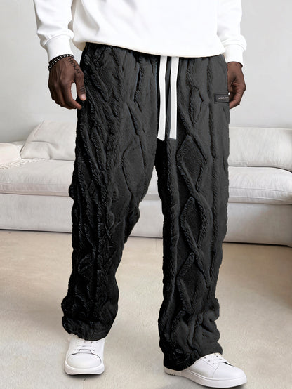 Pantalon de survêtement doublé polaire pour homme – Chaud, confortable, avec cordon de serrage pour l'hiver