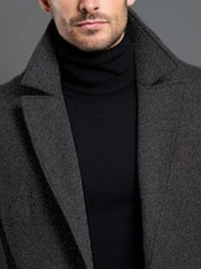 Manteau Classique à Revers pour Homme – Veste d'Hiver à Simple Boutonnage