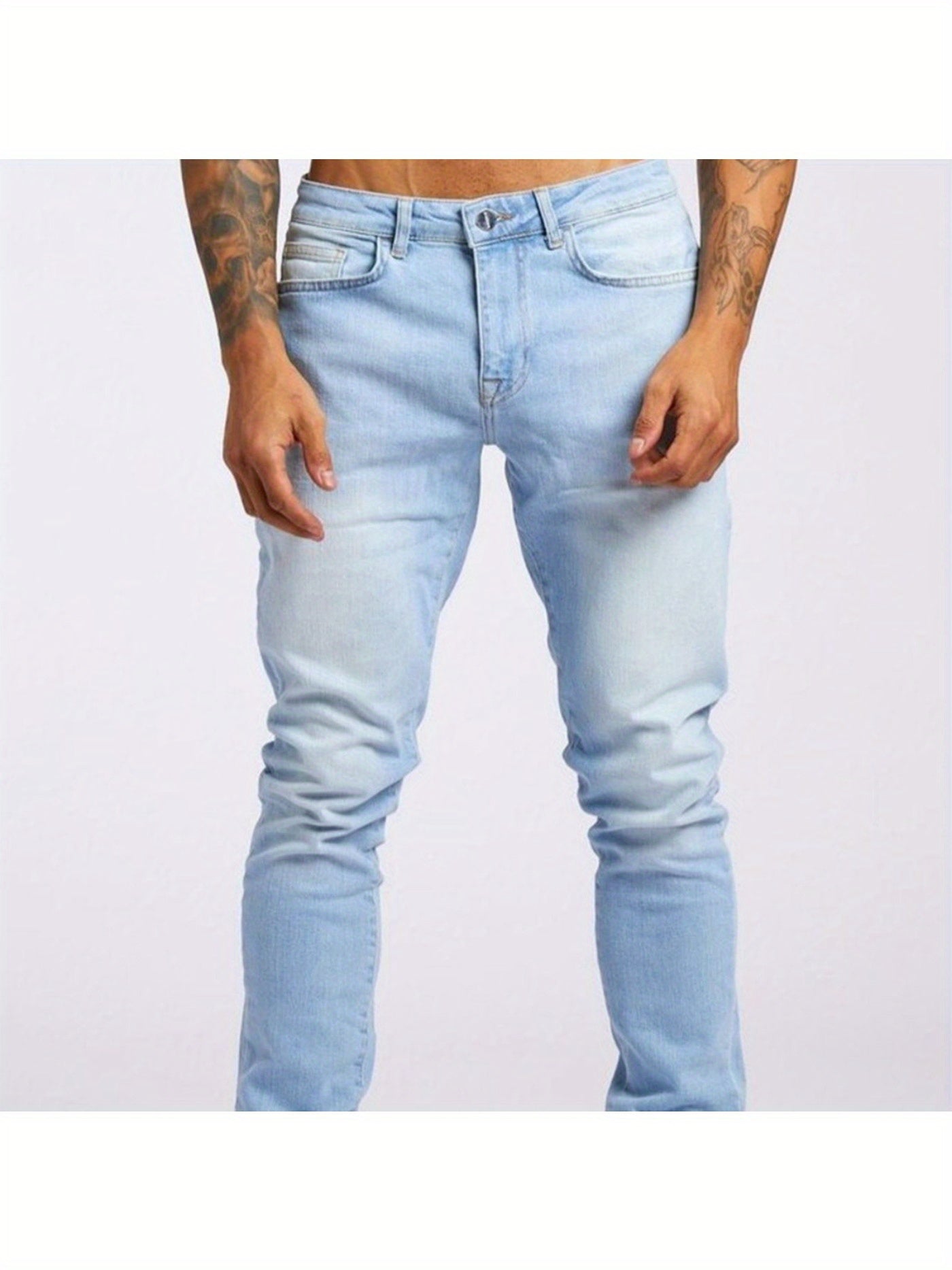 Men’s Gray Slim-Fit Stretch Jeans – Breathable, Modern All-Season Denim