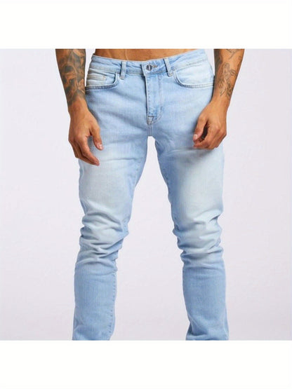 Men’s Gray Slim-Fit Stretch Jeans – Breathable, Modern All-Season Denim