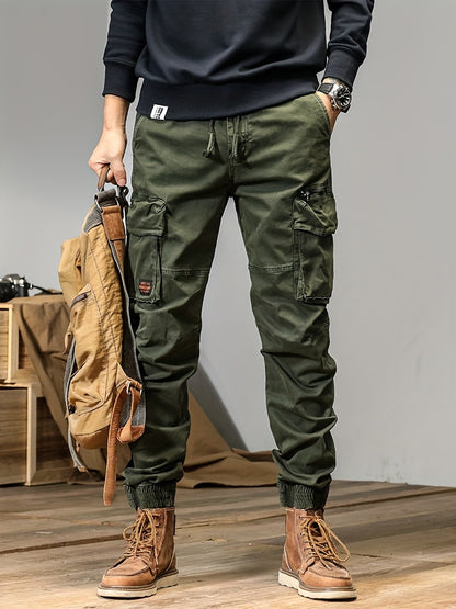 Men’s Multi-Pocket Work Pants – Outdoor Casual Cargo Trousers with Stretch