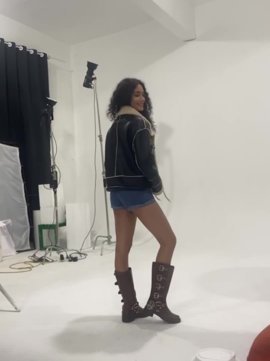 Women’s Faux Shearling Biker Jacket – Zip-Up Lapel Casual Fall/Winter Coat