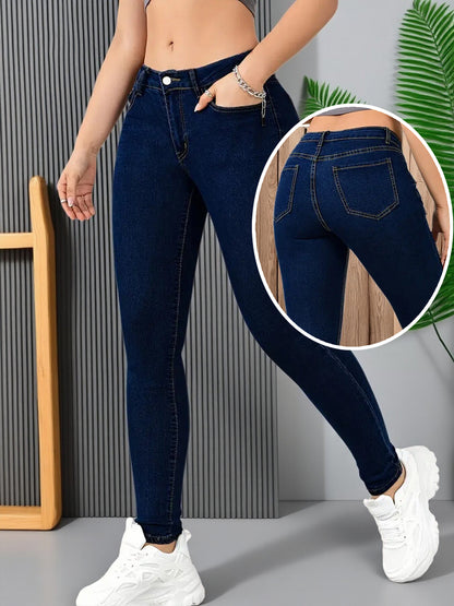 Vaqueros pitillo de mujer de tiro alto – Vaqueros elásticos estilo lápiz