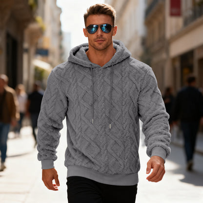 Sweat à capuche polaire pour homme – Coupe ample, pull d'hiver