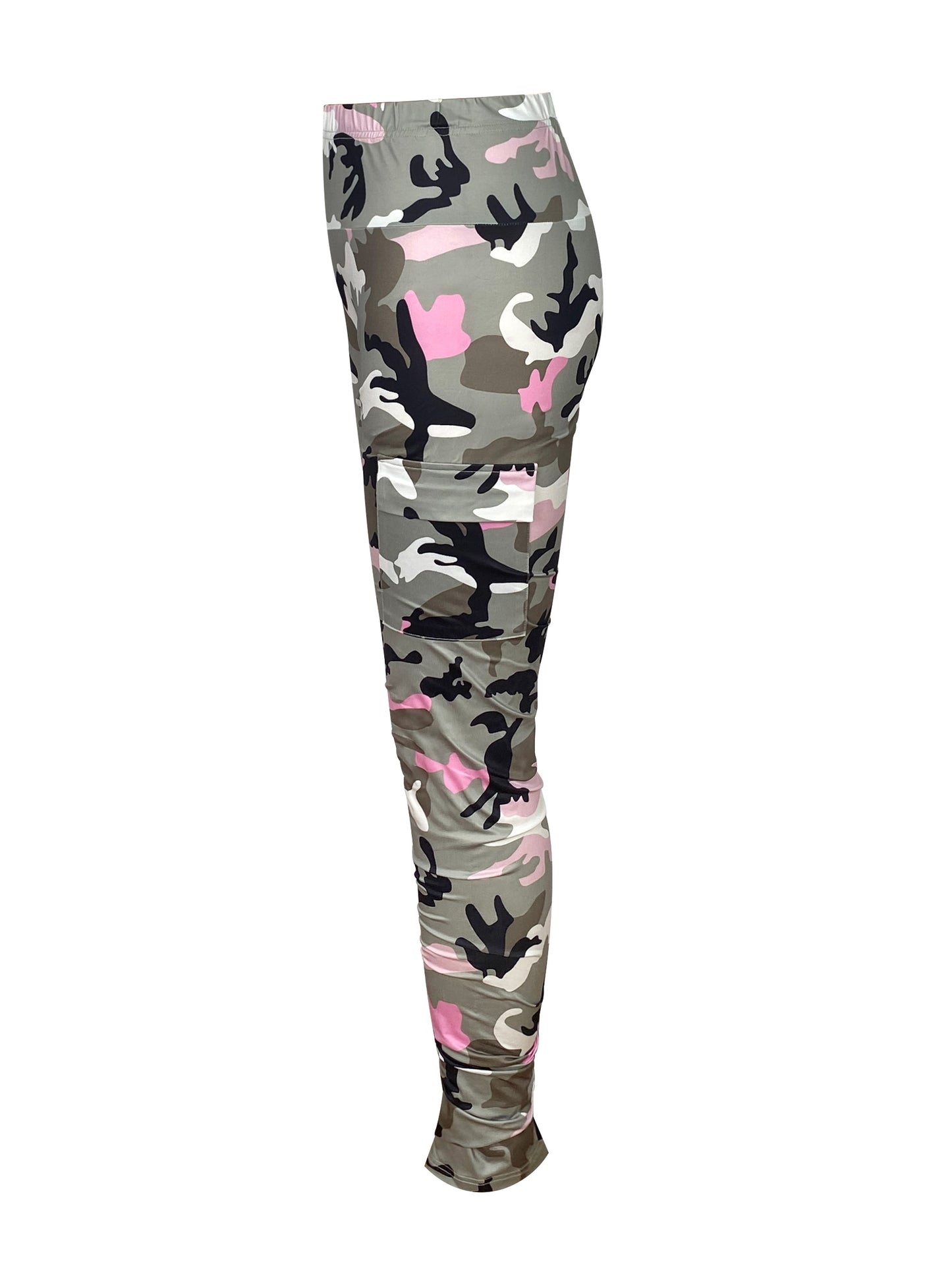 Women’s High-Waist Camo Leggings – Stretch Fit with Side Pockets