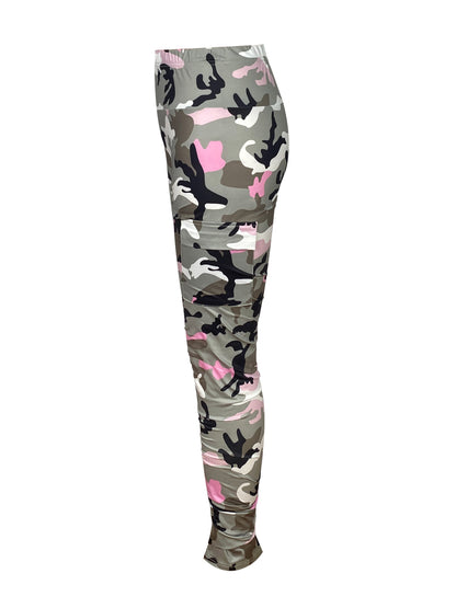 Women’s High-Waist Camo Leggings – Stretch Fit with Side Pockets