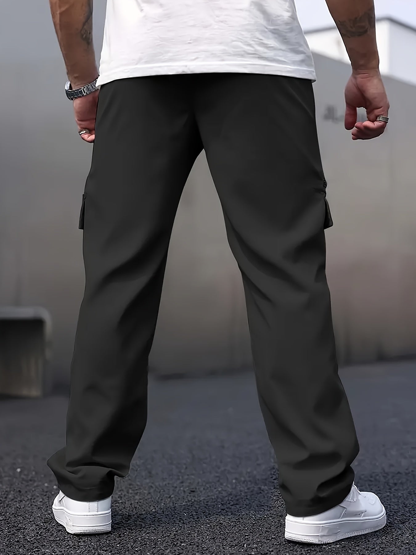 Men’s Cargo Pants – Loose Straight-Leg Multi-Pocket Street Trousers