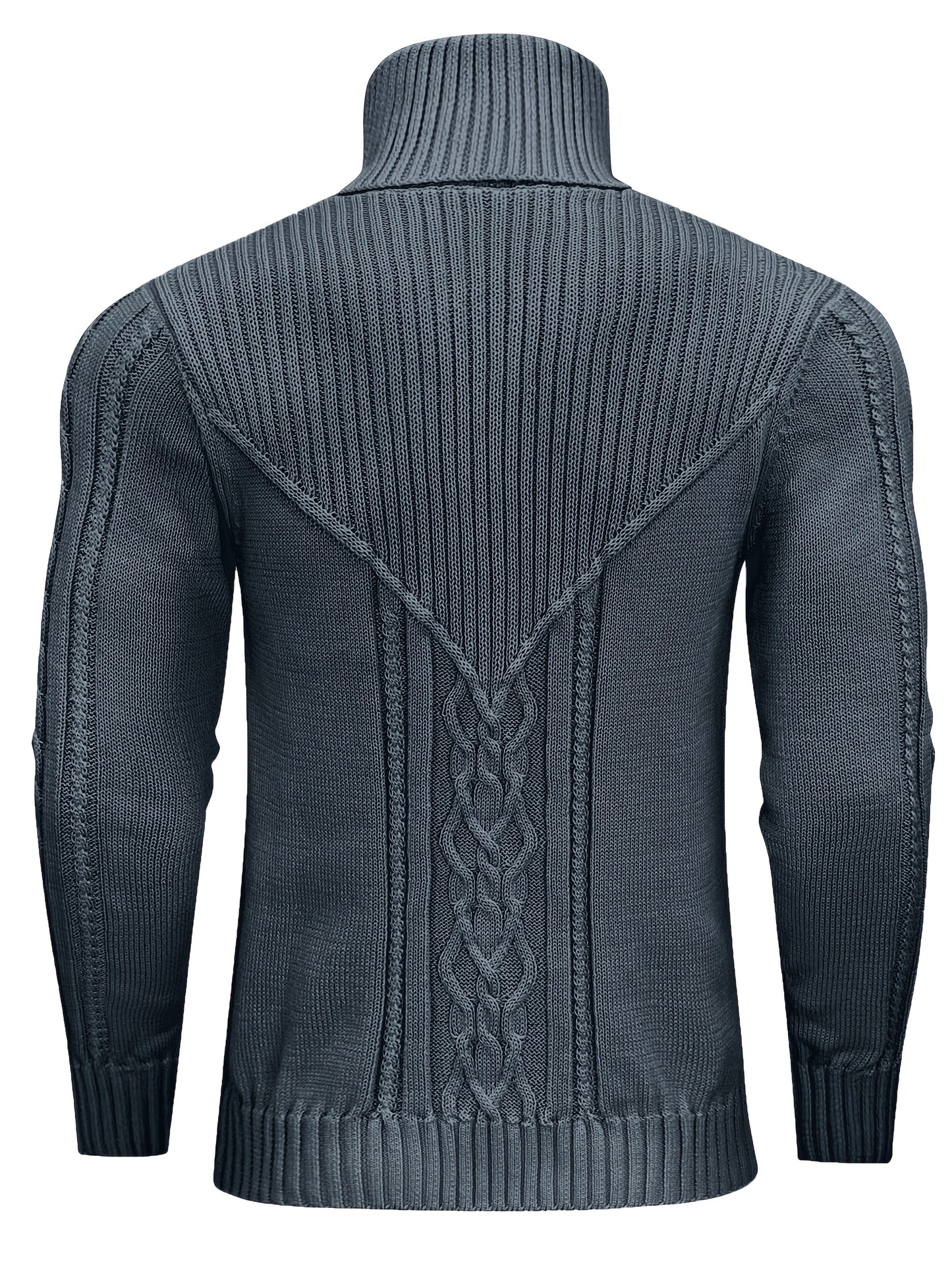 Suéter de cuello alto trenzado vintage para hombre – Jersey de punto clásico