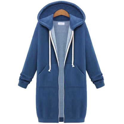Loom & Soul Women’s Hooded Fleece Jacket – Long Zipper Coat with Soft Lining, Casual Warm Outerwear