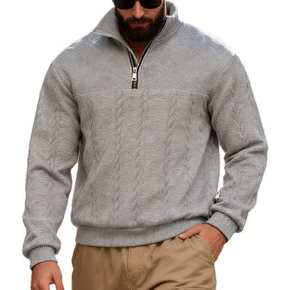 Sudadera con capucha y cremallera para hombre – Sudadera informal de corte holgado con cuello alto