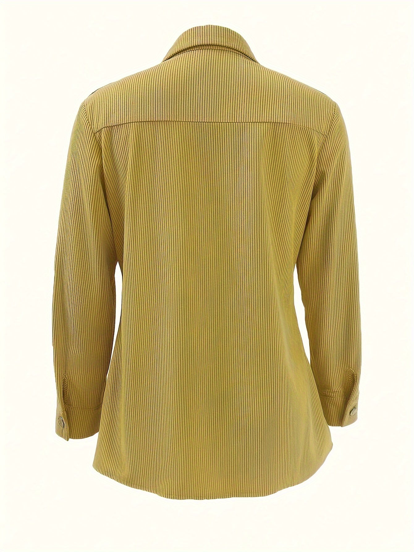 Women’s Mustard Corduroy Jacket – Elegant Button-Up with Pockets