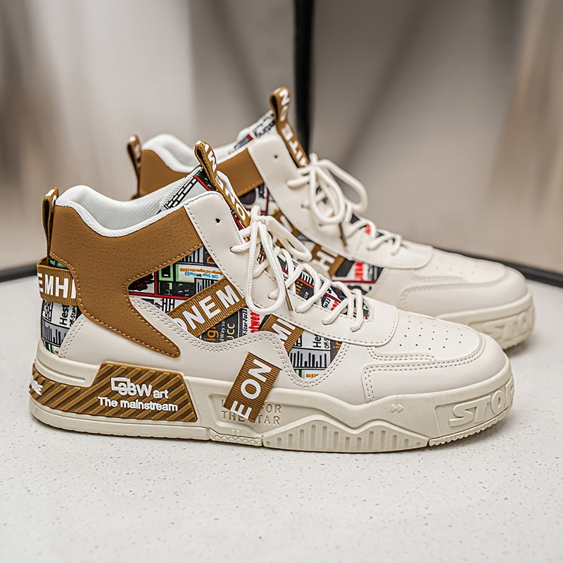 Men’s High-Top Skateboard Shoes – Trendy Casual Street Sneakers