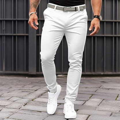 Pantalon Homme Coupe Slim Décontracté – Pantalon de Costume Extensible