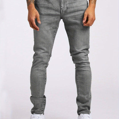Men’s Gray Slim-Fit Stretch Jeans – Breathable, Modern All-Season Denim