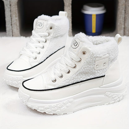 Women’s Plush Lined Snow Boots – Non-Slip Winter Shoes with PVC Sole