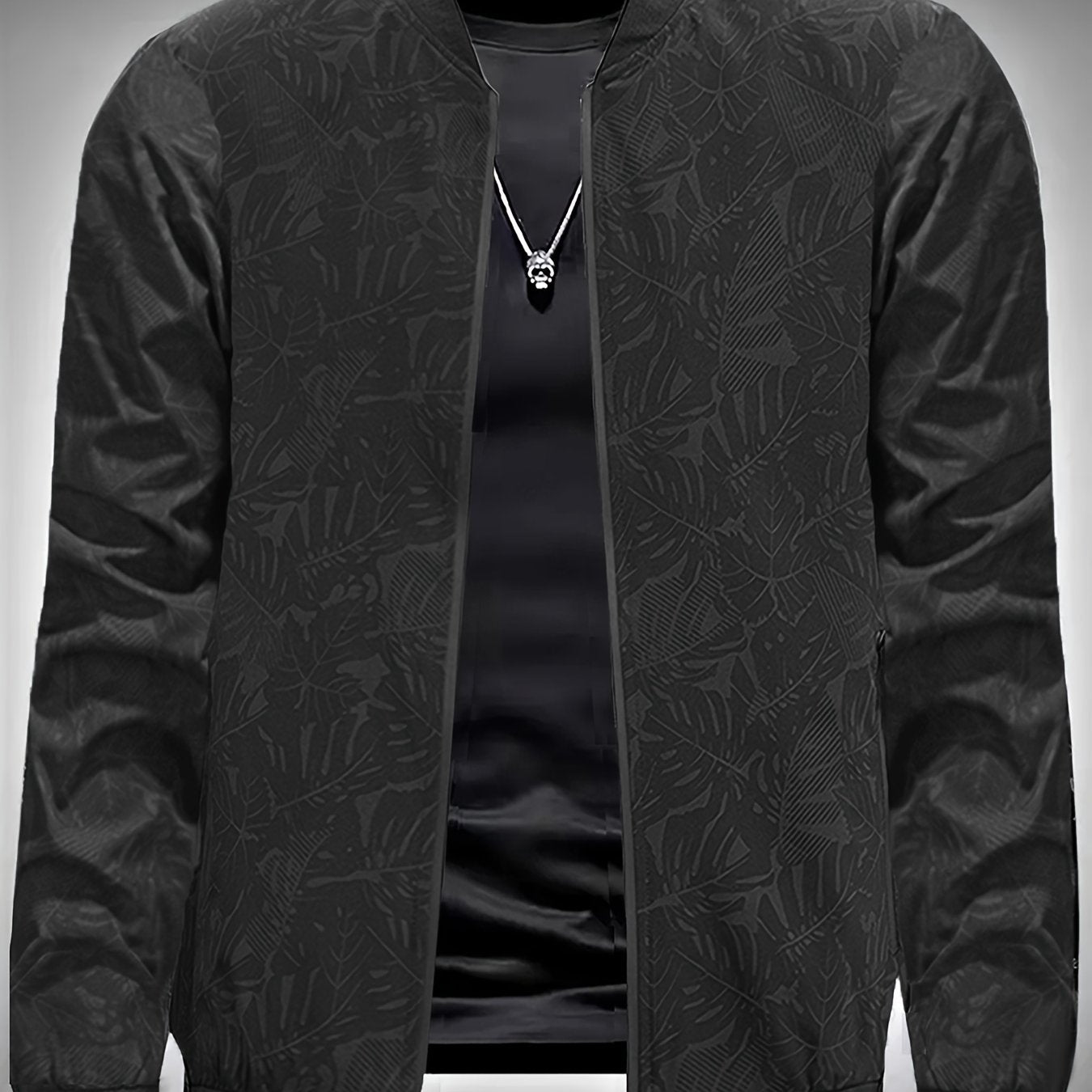 Men’s Printed Baseball Jacket – Zip-Up Casual Lightweight Street Coat