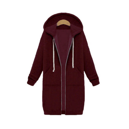 Loom & Soul Women’s Hooded Fleece Jacket – Long Zipper Coat with Soft Lining, Casual Warm Outerwear