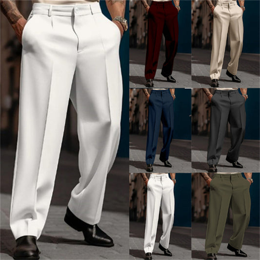Pantalon de costume coupe droite homme – Respirant, décontracté ou habillé