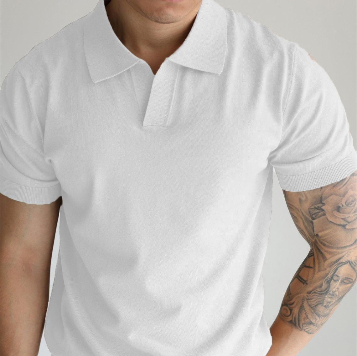 Camiseta de verano para hombre con cuello tipo polo – Corte ajustado, ligera e informal