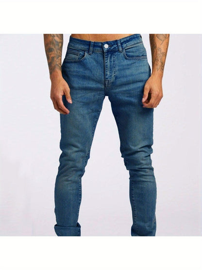 Men’s Gray Slim-Fit Stretch Jeans – Breathable, Modern All-Season Denim